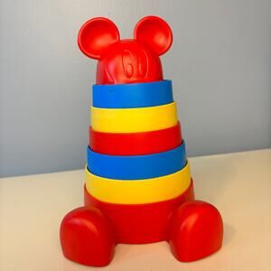Mickey Mouse Colorful Stacking Toy Infant and Toddler Green Toys Made in USA